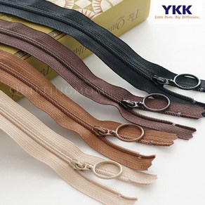 퀼팅맘 YKK지퍼 링코일 자크 내츄럴 3호, 14. 블랙[35cm], 1개