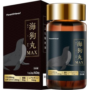 일본 물개 환 블랙마카[카이구간 MAX ]블랙마카 1일400mg의 뜨거운 남성의활력을!!, 1개, 60정