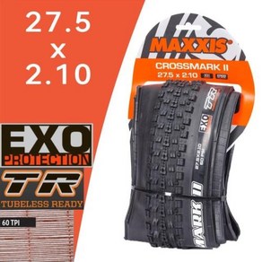 MAXXIS CROSSMARK Ⅱ 튜브리스 MTB 타이어 EXO TR M344RU 29x2.1 29e, [03] 27.5x2.1 EXO TR, 1개