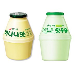 빙그레 바나나우유 6개 + 메로나우유 6개, 240ml