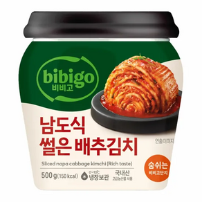 (냉장)비비고 썰은배추김치(더풍부한맛)용기500g, 500g, 1개