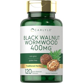 Calyle Black Walnut Womwood  120 Capsules  Hebal C 칼라일 블랙 월넛 쑥  120 캡슐  허브콤플렉스  비 GMO 프리, 1개, 120정