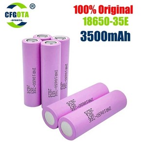 100 18650 3500mah 20 번째 방전 in18650 35e 37v 리튬 이온 충전식 배터리, 1개