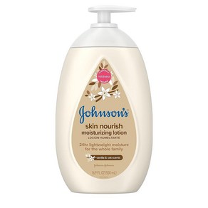 Johnson's Skin 너리쉬 모이스처라이징 베이비 로션 바닐라 & 오트 16.9온스, 1개, 500ml