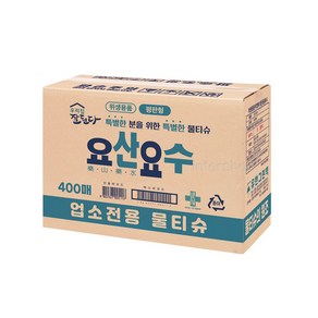 유한그린텍 요산요수 400매 업소용물티슈 물수건 식당, 1개, 2000g