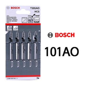 BOSCH 직소날 5PCS 모음 택1 목공 철공 톱날 보쉬 직쏘날, BOSCH 목재용 직쏘날 101AO