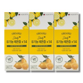 바이퀸 데일리 유기농 레몬즙 20g 14포 3박스, 280g, 3개