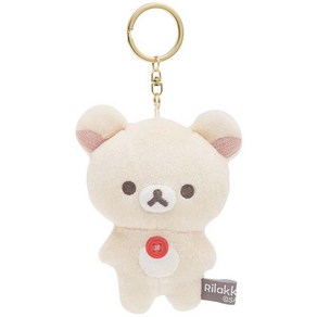 일본 산엑스 리락쿠마 코리락쿠마 NEW BASIC RILAKKUMA 인형키링 키체인 키홀더, 1개, 베이지