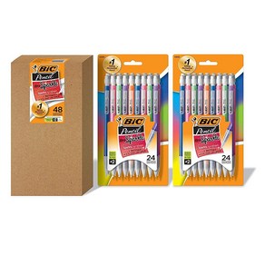 BIC 엑스트라 스파클 샤프펜슬 미디엄 포인트 (0.7mm) 컬러풀 베럴 48개