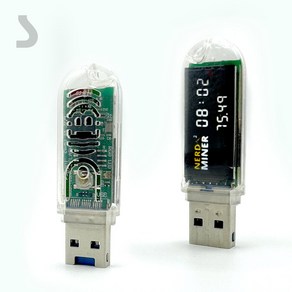 USB BTC 솔로 마이너 럭키 V3 74KHS 미니 홈 사일런트 비트코인 Asic LV03 로테리 광산, 1개