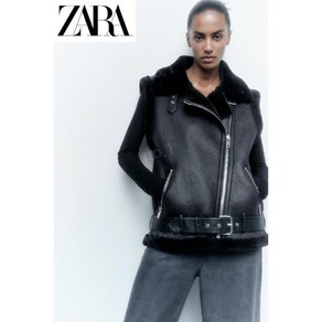 ZARA 자라 블랙 무스탕 조끼 베스트