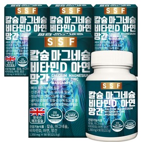 순수식품 칼슘 마그네슘 비타민D 아연 1350mg, 90정, 4개