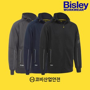 Bisley비즐리 워크웨어 워크 플리스 짚 후드(셰르파 안감) BK6925, 3XL (115), 차콜 Chacoal, 1개