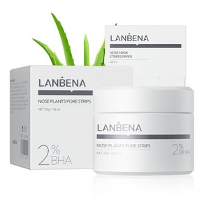 LANBENA 블랙 헤드 리무버 코 마스크 여드름 치료 딥 클렌징 페이스 마스크 포어 스트립 블랙 마스크 필링 (포장 내용-코팩액 30g+60스티커=1세트) 신판 업그레이드, 1개, 1세트