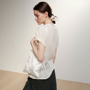 보르 Flowe Ribbon Shoulde Bag_White