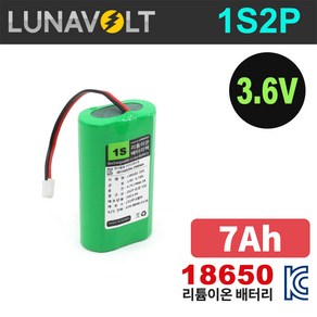 국산셀 18650 1S2P 3.6V 7 000mAh (PTC) 리튬이온 배터리팩, 1S2P 35E 7000mAh 배터리 팩, 1개