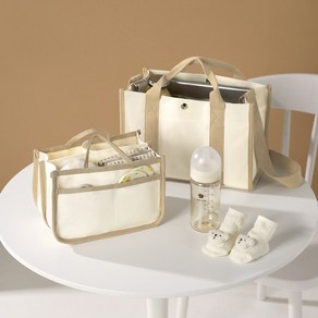 애드에딧 B급 유아용 모네 캔버스 기저귀 가방 + 이너백 세트, B급 ivory