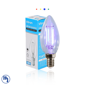 비츠온 40255 칼라 촛대구 LED 에코 4W, 블루, 1개