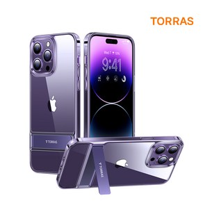 토라스 TORRAS UPRO 킥스탠드 투명 아이폰 14 PRO 케이스 다크퍼플