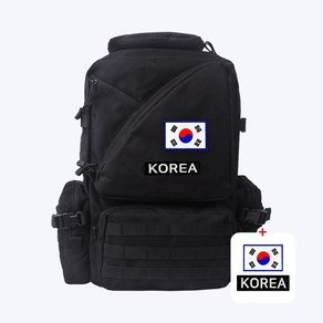 군인가방 / 폭스 백팩 50L + 흰색 태극기 + KOREA BW103 패치