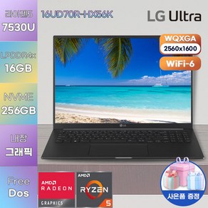 LG전자 WIN11 노트북 울트라PC 엣지 16UD70R-HX56K 가성비 고성능 게이밍 노트북, FREE DOS, 16GB, 256GB, 라이젠5, 차콜 그레이