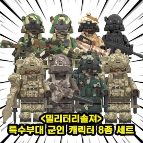 [큐브월드] 밀리터리솔져 각나라 특수부대 군인 캐릭터 8종 컬렉션 호환블록 브릭미니피규어, 09. 밀리터리솔져 8종 세트(로켓), 1개