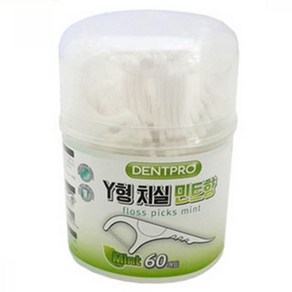덴트프로 손잡이 치실 대용량 보관통 패키지 리필 벌크 Y형 민트치실 60p 케이스, Y형치실 70p 케이스, 1개