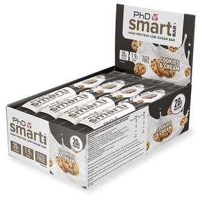 PhD Smat Ba Cookies & Ceam PhD 스마트 바 쿠키 앤 크림 프로틴바 12개입, 12개, 64g