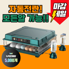 세잎농장 병아리 부화기 스마트 자동 온도 조절 회전 계란 오리 닭 달걀 가정용 메추리 부화 조류, 1개, 그린 30구