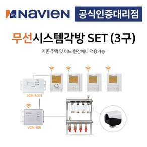 [경동나비엔] 보일러 무선 각방시스템 분배기 3구세트 제어기 구동기 온도조절기, 3구 + 기본세트