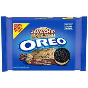 OREO Java Chip 맛 크림 초콜릿 샌드위치 쿠키 패밀리 사이즈 502.8ml(17oz)