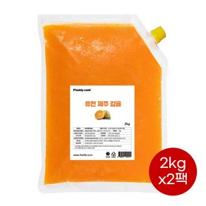 CAFE FRUIT 제주 감귤청 감귤퓨레 생귤퓨레 2KG, 2개