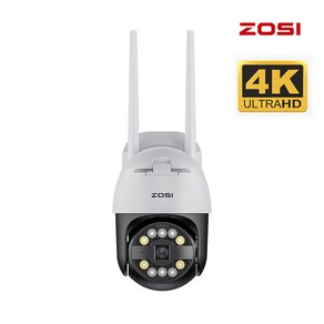 ZOSI WiFi CCTV 실외용 4K 800만화소 초고화질 감시카메라 스타라이트 야경 360도 무선 보안 카메라