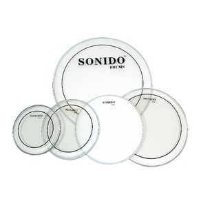 SONIDO 드럼헤드세트 5장 T10 12 16 S14 B22인치, 드럼헤드세 5장