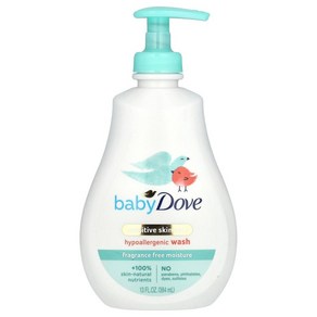 도브 베이비 센서티브 스킨 케어 저자극 바디 워시 민감성 피부 프래그런스 프리 384ml Baby Sensitive Skin Care Hypoallergenic Wash