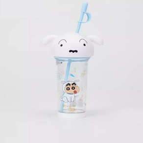 짱구는못말려 피규어 빨대 아이스 텀블러 물병 500ml+Lin Lin Co. Ltd. 스마트톡 맹구 1개, 흰둥이 * 1개