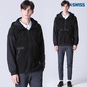 [케이스위스] [(K-SWISS)] 기모 후드 스트링 아노락