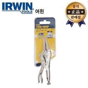 어윈 롱노우즈 바이스그립플라이어 4LN 4인치 IRWIN 락킹 플라이어 바이스그립, 1개