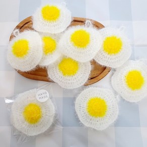 해피뜨링 수제수세미 예쁜 계란후라이 답례품, 1개, 1개