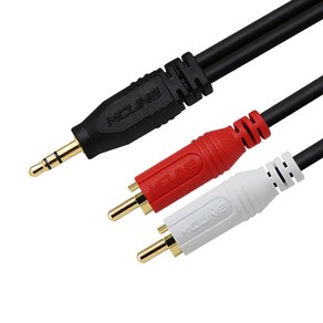 맥라인 스테레오 3.5mm to 2RCA 오디오 케이블 PC 스마트폰 스피커 앰프 AUX 연결선 McLine MC-PA01, 20m, 1개