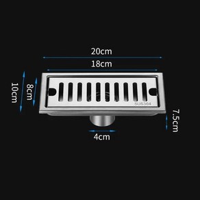 하수구샤프트 배관청소장비 스테인레스 스틸 바닥 배수구 샤워 실 넓은 변위 탈취제 커버 직사각형 긴 크