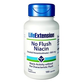 Life Extension No Flush 라이프 익스텐션 노플러시 니아신 800mg, 1개, 100정