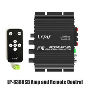 LEPY LP-838USB 블루투스 Hifi 자동차 홈 앰프 지지대 USB 무손실 음악 재생 디지털 오디오 앰프 2.1 채널, [01] 카오디오앰프 838USB No Powe, 1개