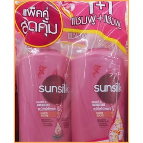 태국 썬실크(Sunsilk) 샴푸 핑크색 Smooth & Manageable, 2개, 950ml