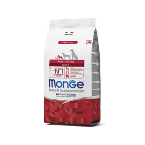 [DOG]몬지 내추럴 슈퍼프리미엄 미니 어덜트 치킨 3kg / 12개월 이상, 1개