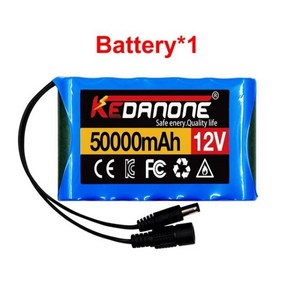 휴대용 슈퍼 충전식 리튬 이온 배터리 팩 용량 DC 12.6V 30Ah CCTV 캠 모니터 및 충전기 12V 50000mah, [01] Battey 1PCS, 01 Battey 1PCS, 1개입