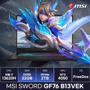 MSI Swod GF76 B13VEK i7 13세대 RTX4050 게이밍노트북 (32GB/2TB) / ICDI