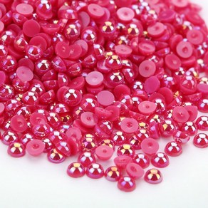 장식 색상 공예 반 플랫 4mm 6mm 네일 8mm 모조 DIY 2mm 백 아트 10mm 진주 둥근 AB 3mm 비즈 5mm, 6mm 100pcs, AB Magenta, 100개