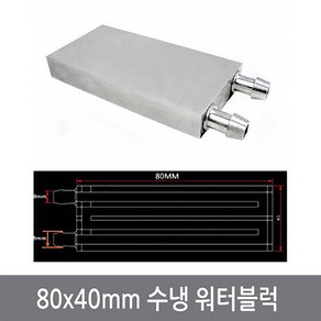 싸이피아 P01 80x40mm 워터블럭 열전소자 수냉 쿨러, 1개