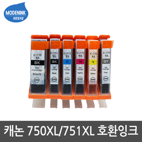 캐논 PGI-750XL CLI-751XL PIXMA IP7270 MX927 IX6870 MG5670 MG6670 비정품잉크, 1개, CLI-751XL 검정